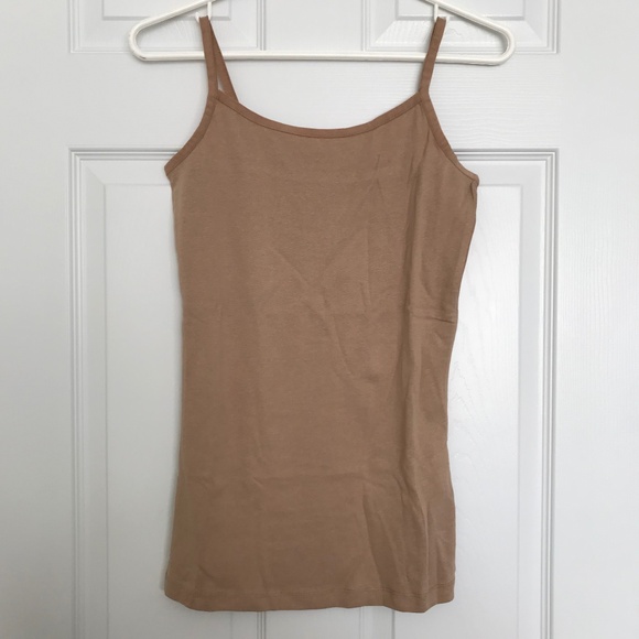 NWOT Majora Essentials Camel Brown M Scoop Neck Cami Tank Top - Picture 1 of 3